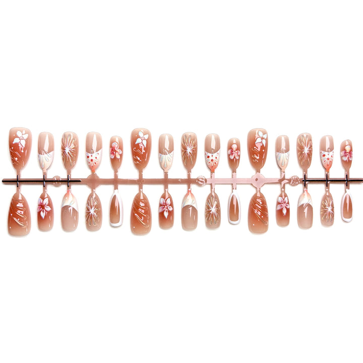 Decorative Floral Articulation Press-On Nail Set