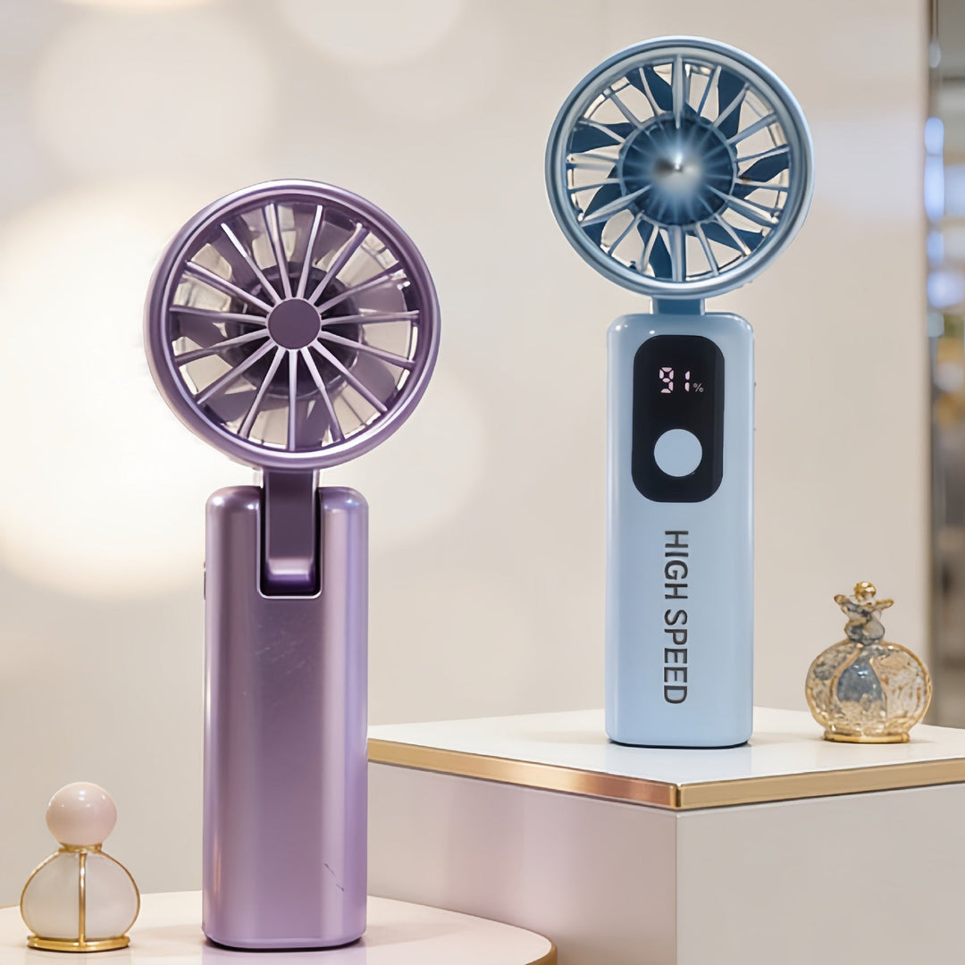 Ladies Portable Mini Fan with Digital Temperature Display Stornfield