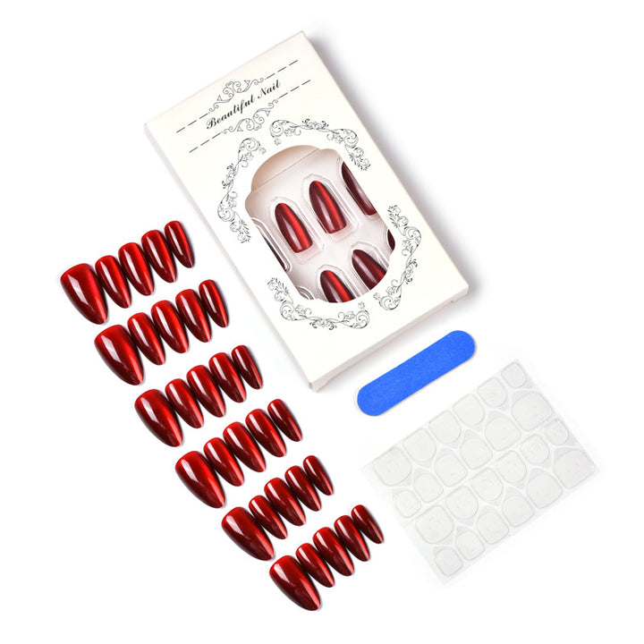 Glossy Coffin-Shaped Press-On Nails