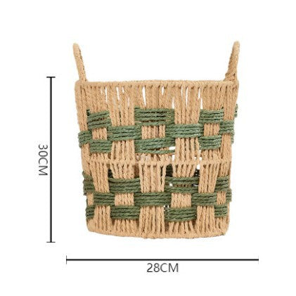 Decorative Woven Storage Basket with Geometric Pattern Stornfield