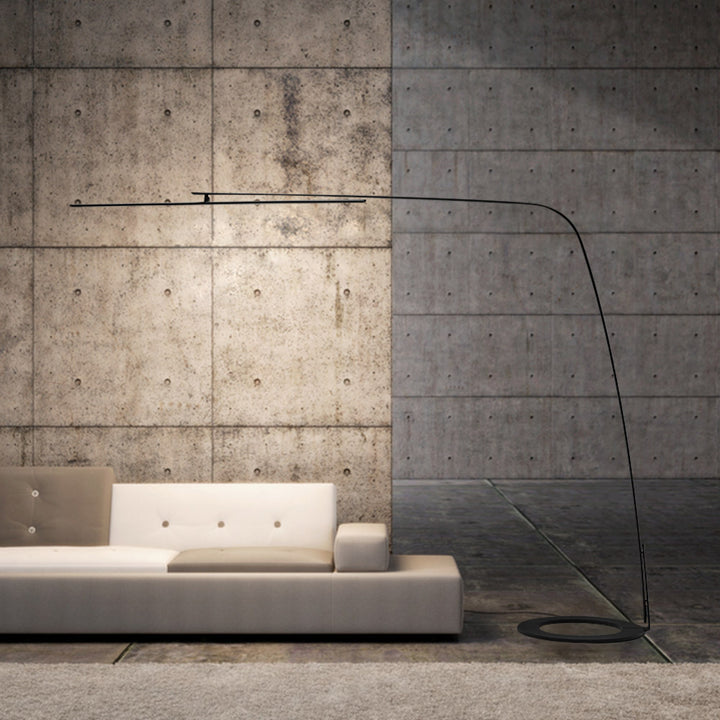 Curved LED Floor Lamp with Adjustable Brightness