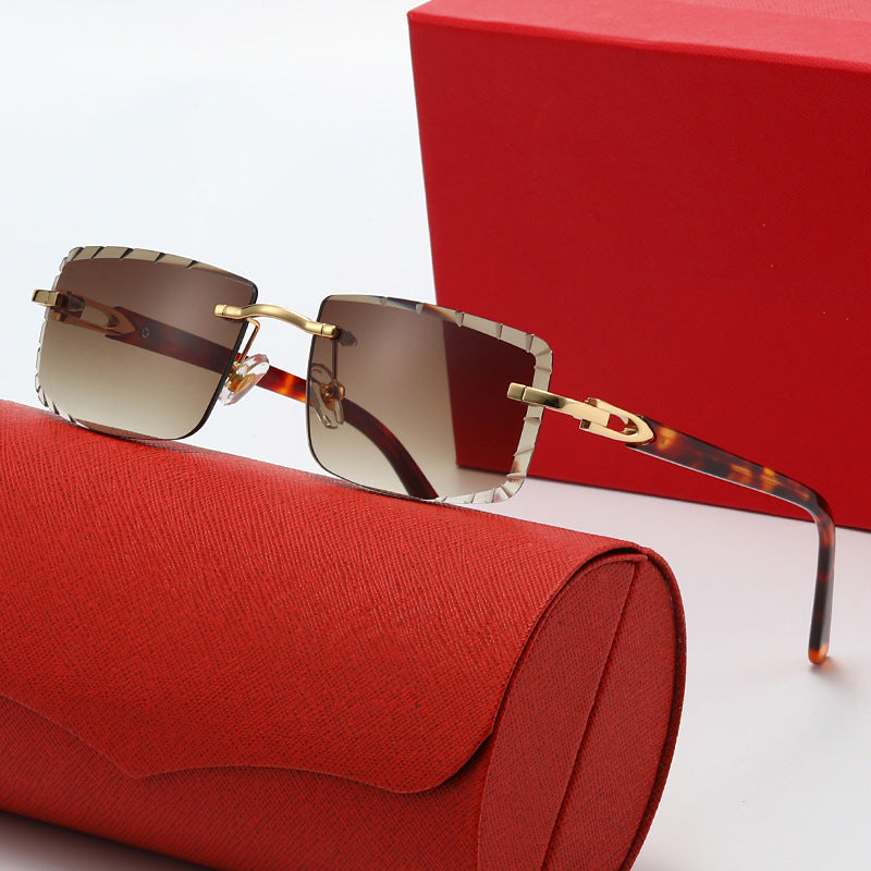 Women's fashionable square sunglasses with golden metal accent and elegant frame Stornfield