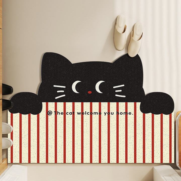 Playful Cat-Themed Welcome Mat