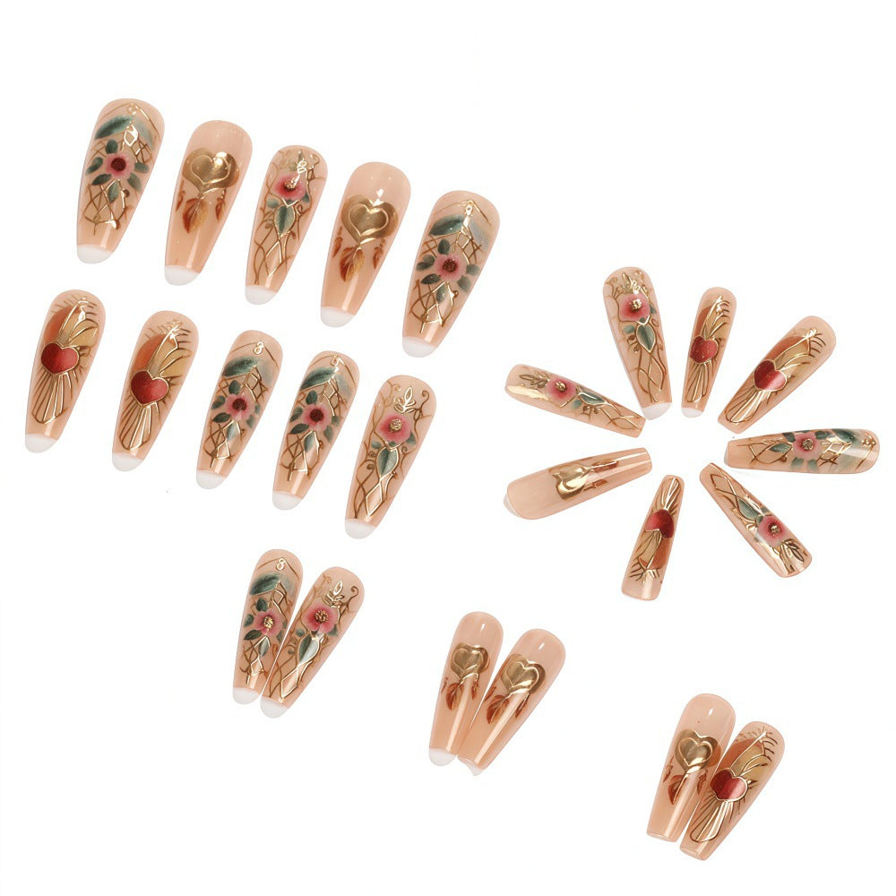 Creative artificial nails with floral and romantic design Stornfield