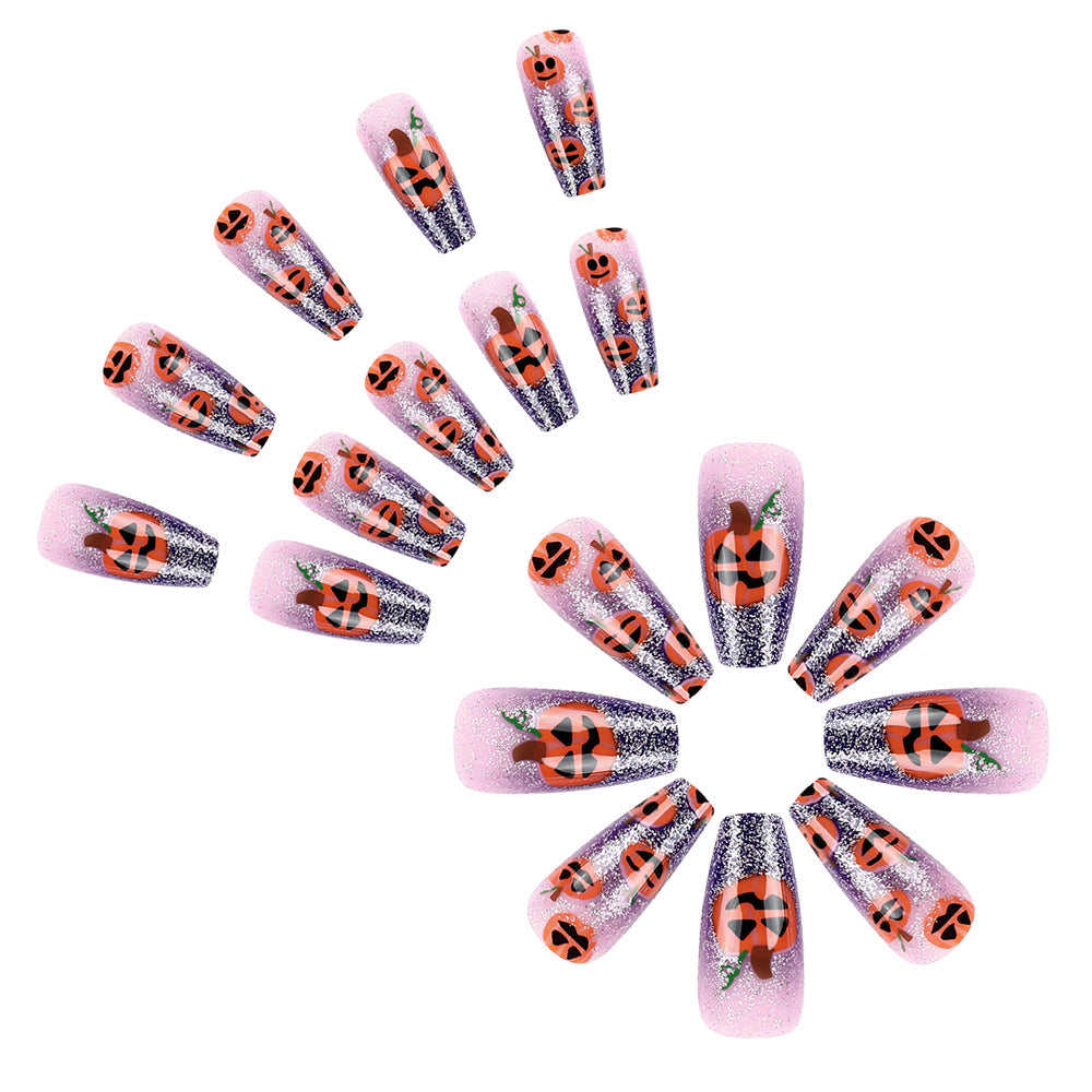 Halloween-Themed Long-Lasting Press-On Nail Art Stornfield
