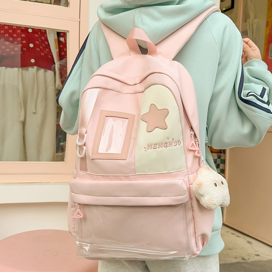 Cozy Plush Star-Embellished Backpack Stornfield