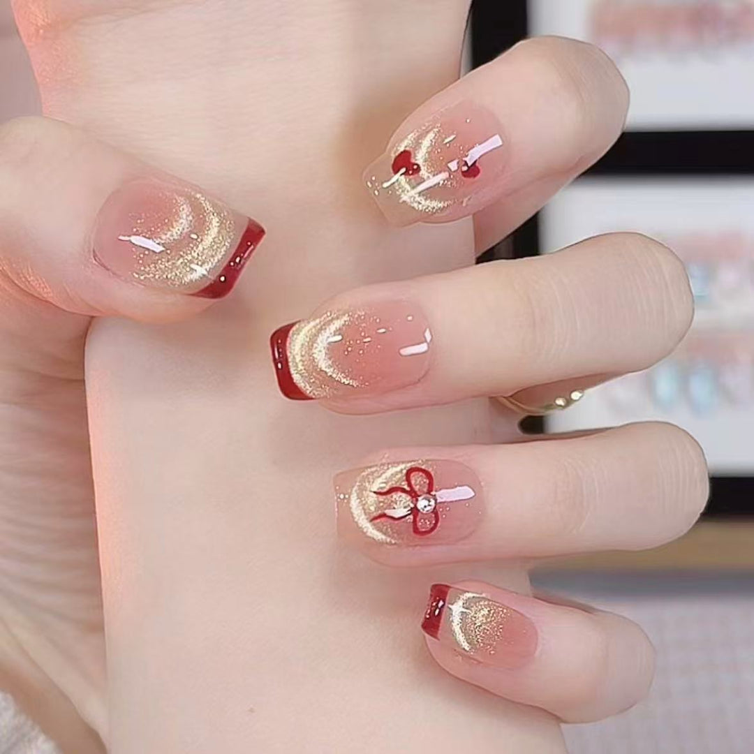 Artistic Heart-Themed Press-On Nail Art Stornfield