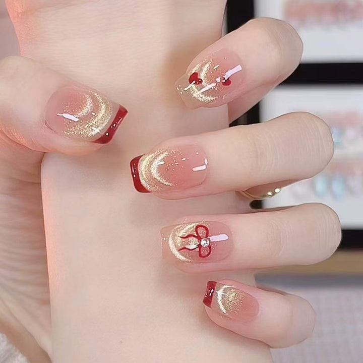 Artistic Heart-Themed Press-On Nail Art Stornfield