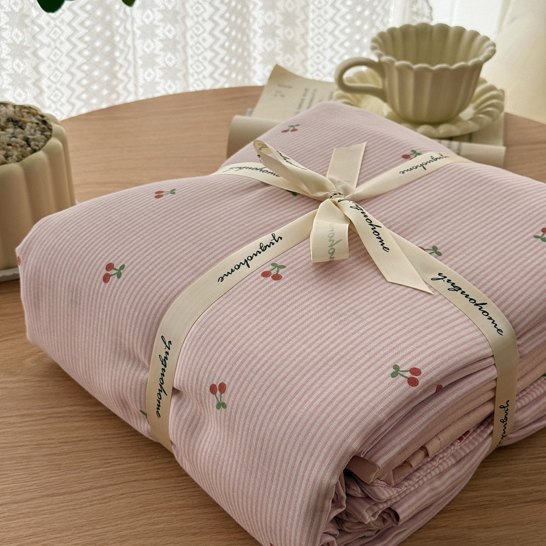 Floral-Print Cotton-Linen Duvet Cover Gift Set with Reversible Finish and Deep-Corner Ties