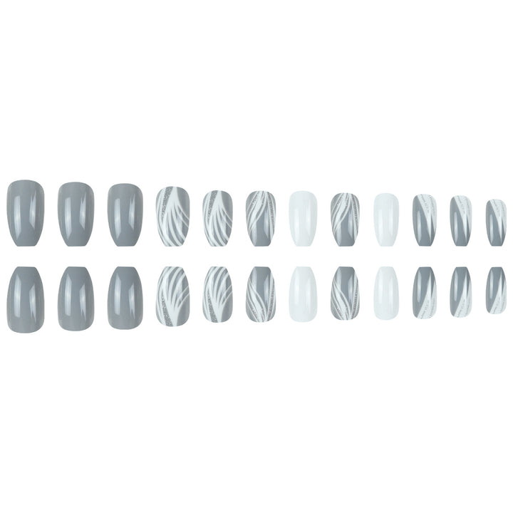 Glossy Stiletto Press-On Nail Set with Glittered Design Stornfield
