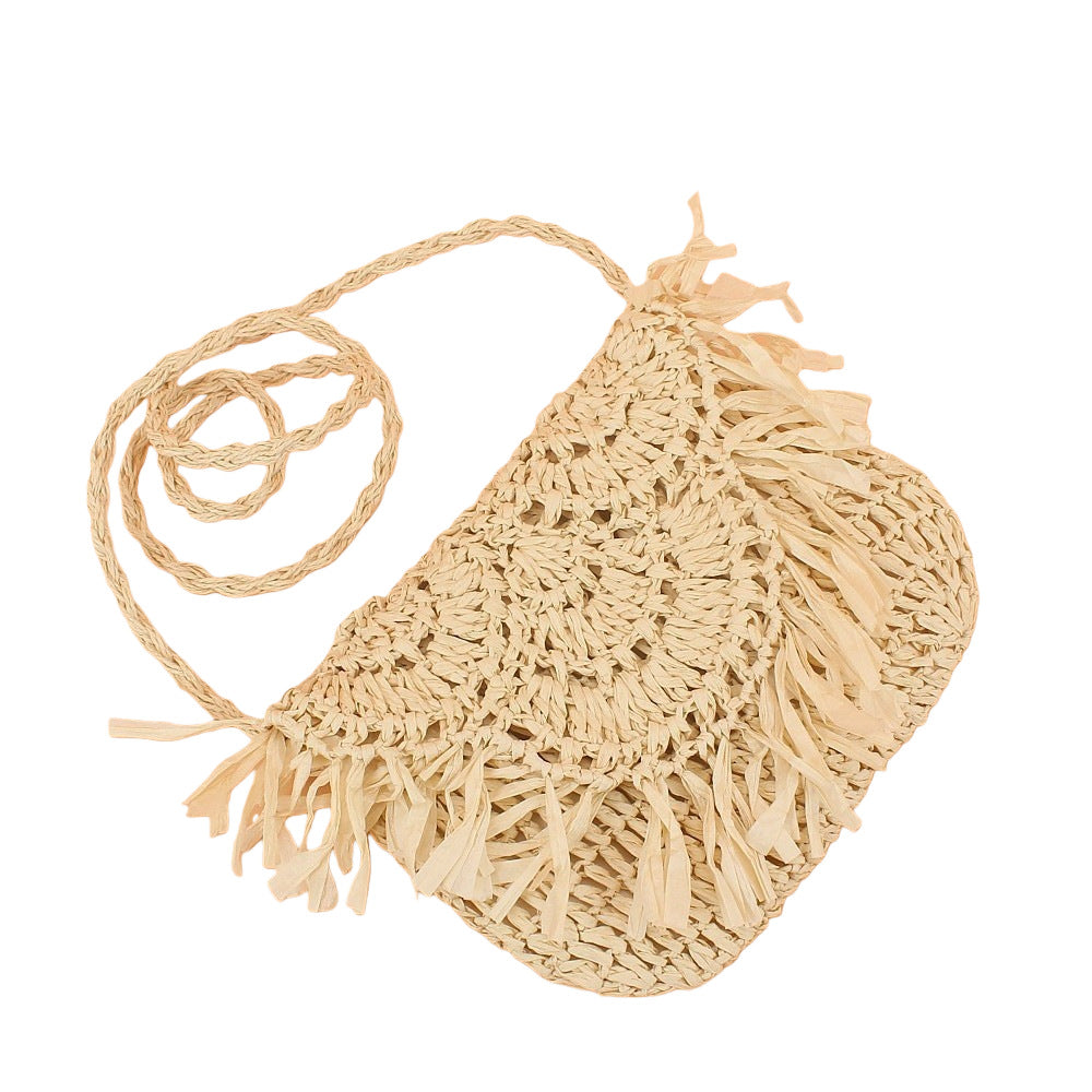 Handmade handbag with fringes Made from natural material Stornfield