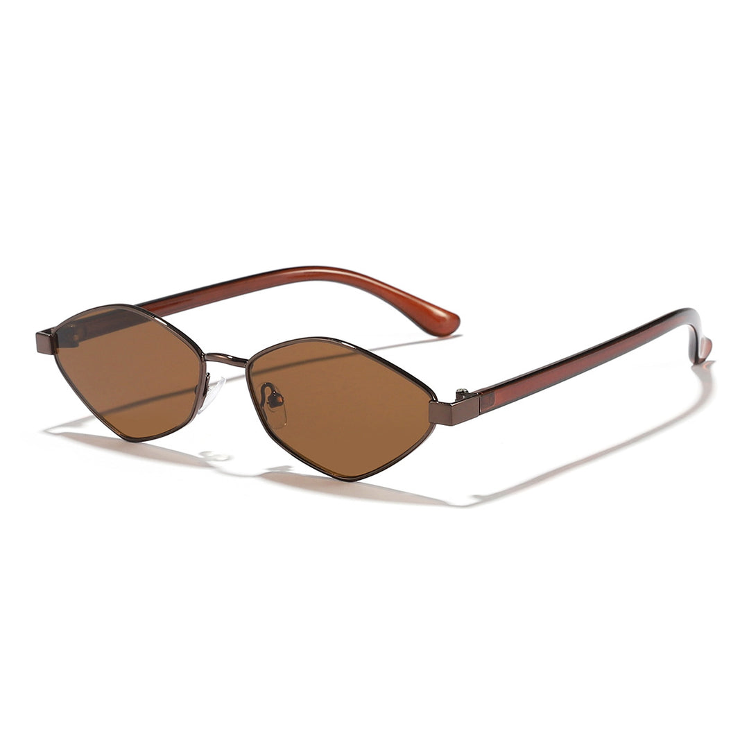 Women's Cat Eye Sunglasses with Brown Lenses and Elegant Metal Frame Stornfield