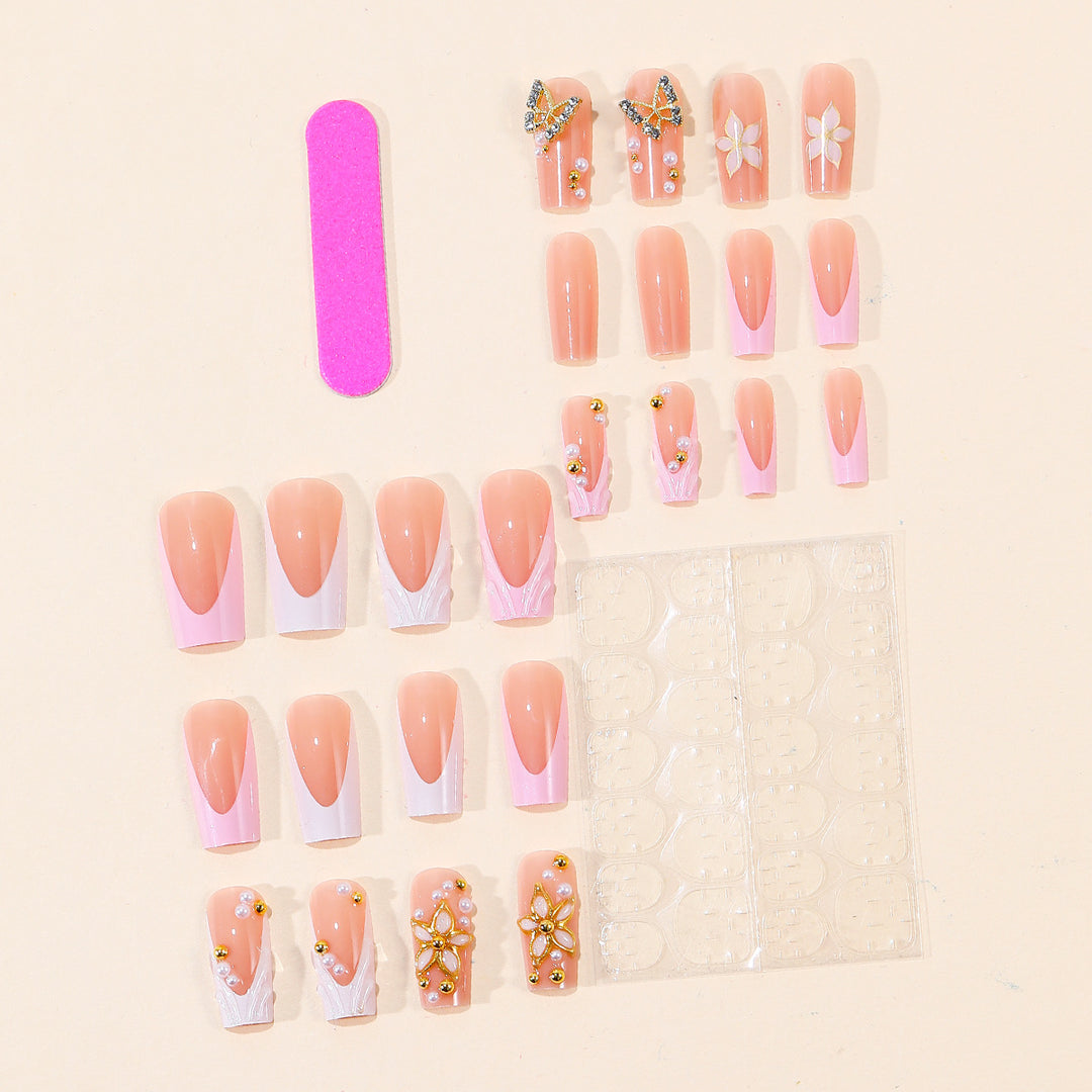 Floral Ornamented Acrylic Nail Art Extensions Stornfield