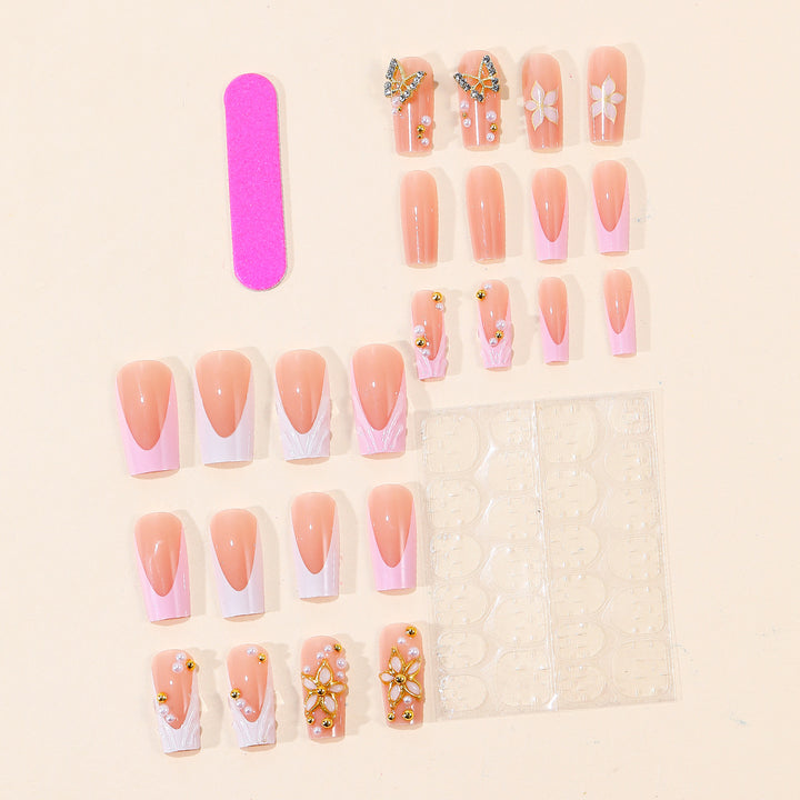 Floral Ornamented Acrylic Nail Art Extensions Stornfield