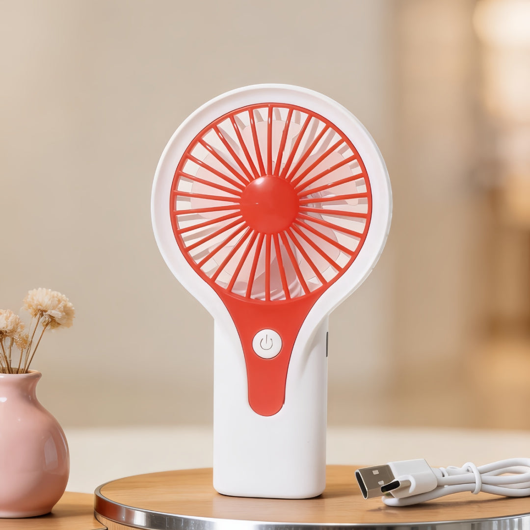 Women Portable Hand Fan with USB Charging Function and Ergonomic Handle Stornfield