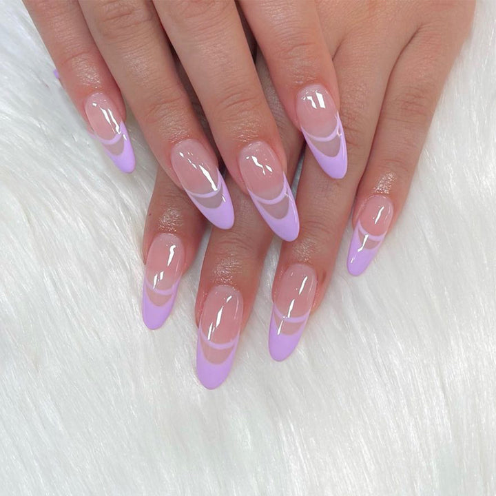 Elegant artificial nails with fine ombre design and noble accents Stornfield