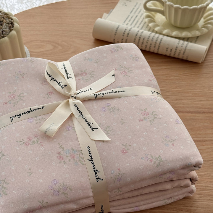 Floral-Print Cotton-Linen Duvet Cover Gift Set with Reversible Finish and Deep-Corner Ties