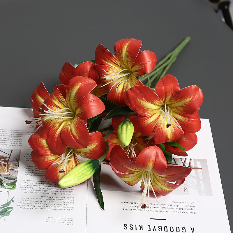 Realistic Lifelike Lily Flower Bouquet