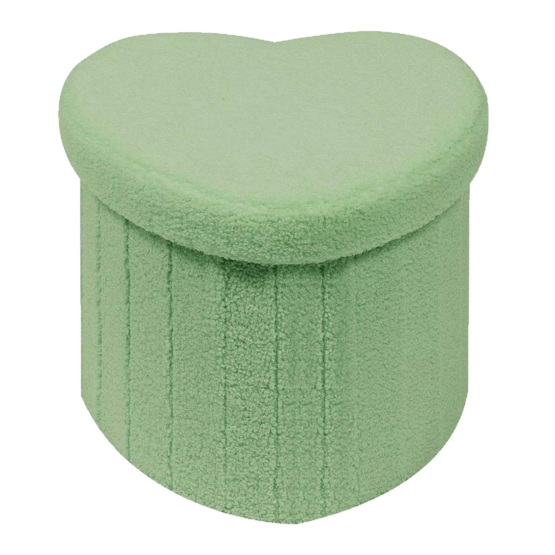 Heart-Shaped Plush Storage Ottoman Stornfield