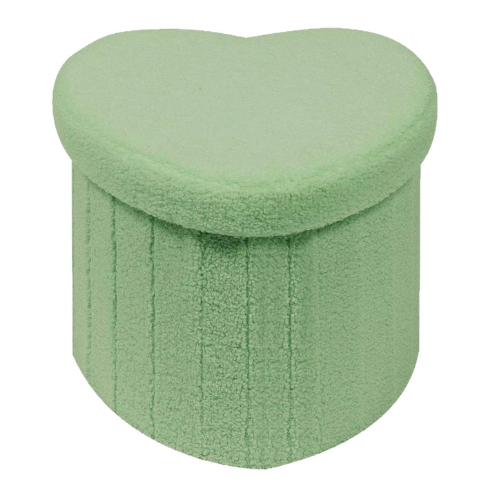 Heart-Shaped Plush Storage Ottoman Stornfield