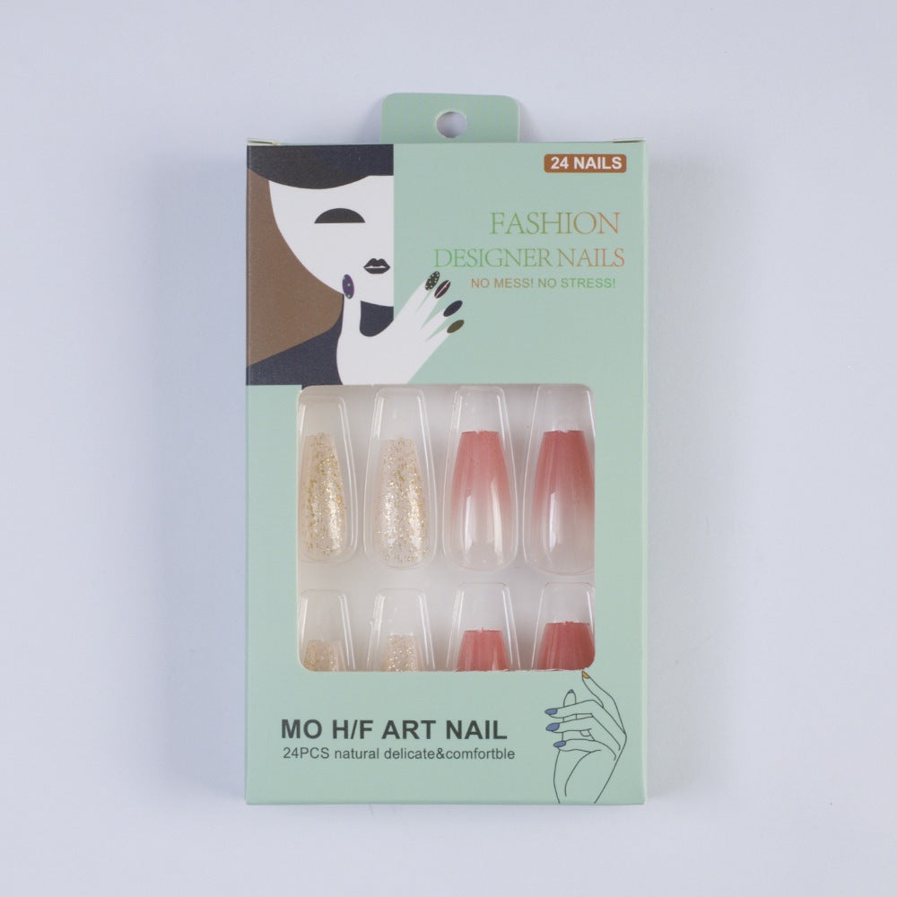 Glamorous artificial nails in modern glitter gradient design Stornfield