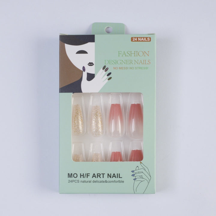 Glamorous artificial nails in modern glitter gradient design Stornfield