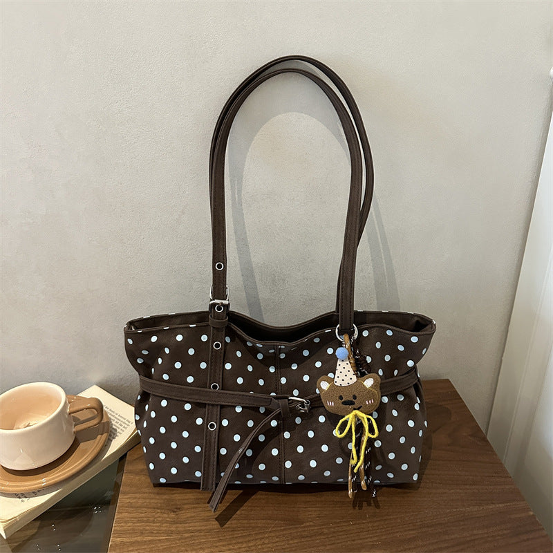 Polka Dot Decorative Shoulder Tote Bag