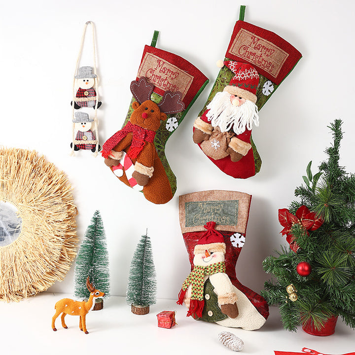 Festive Christmas stocking with loving Santa motifs Stornfield