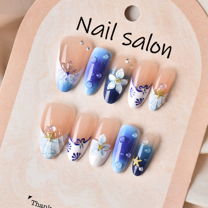 Artistic Floral Pattern Press-On Nail Art Set Stornfield