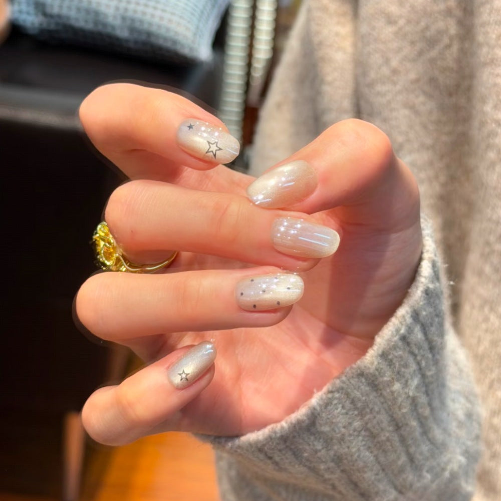 Decorative Star-Embellished Press-On Nails