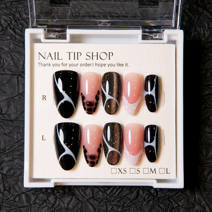 Artistic Stiletto Press-On Nail Art