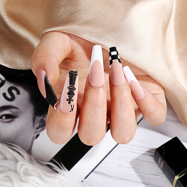 Art Nail Set with Creative Chess Designs Stornfield