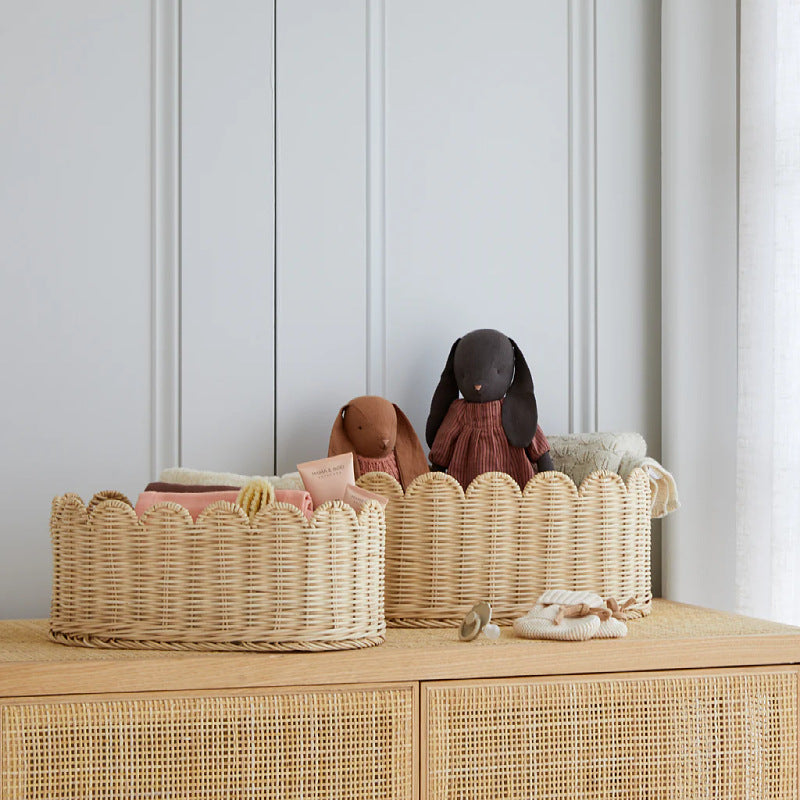 Decorative Scalloped Woven Storage Basket Stornfield 1787892970