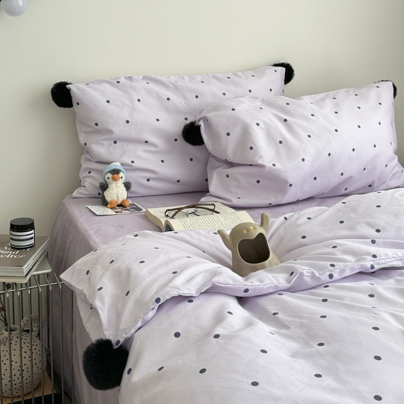 Cozy Polka Dot Duvet Cover Set