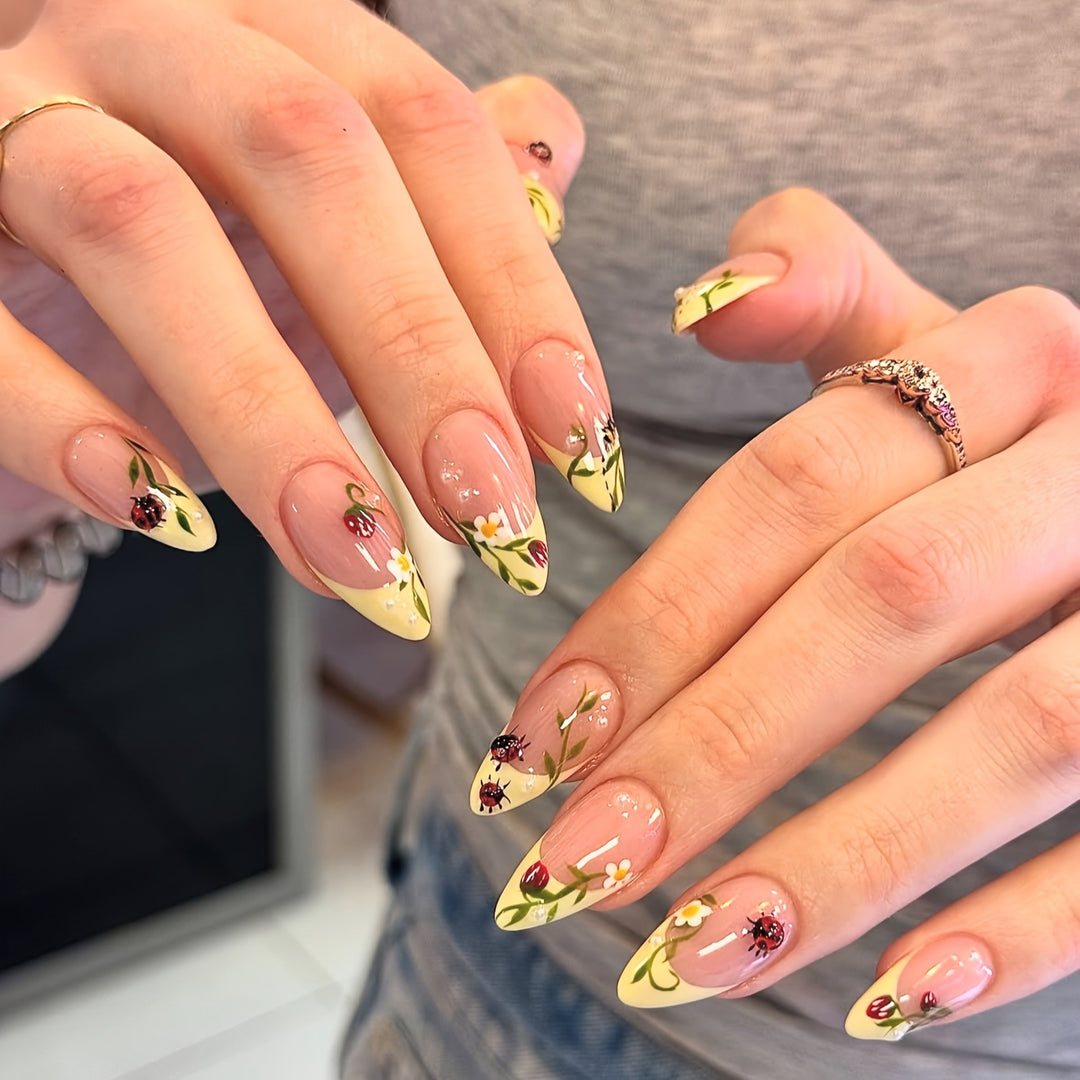 Premium Floral Design Press-On Nails Stornfield