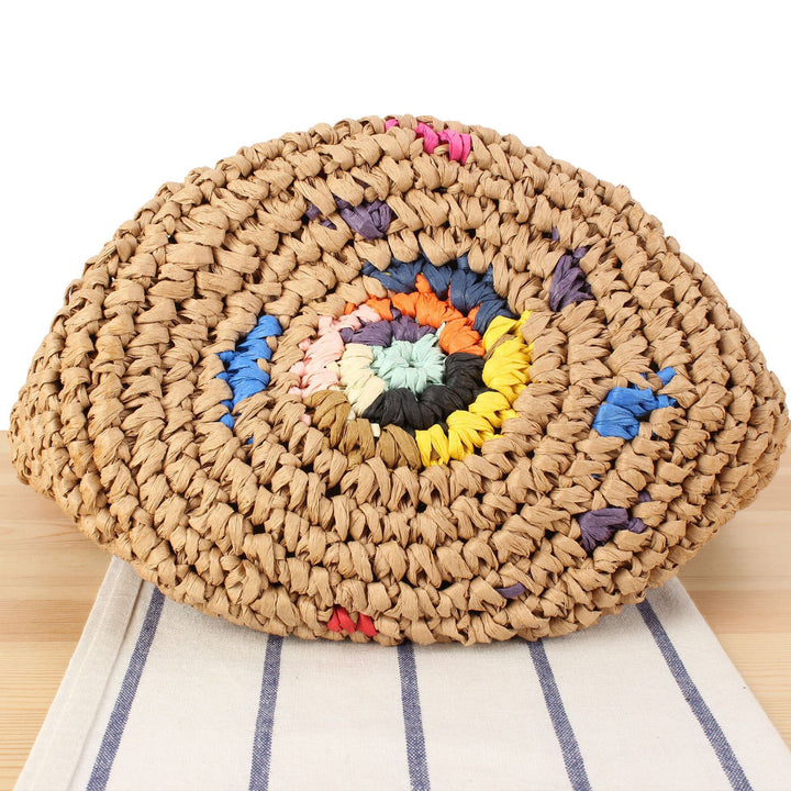 Handbag Made from Handcrafted Natural Material with Colorful Accent Stornfield