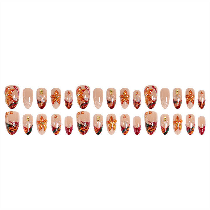 Artistic Nail Tips with Floral Details Stornfield