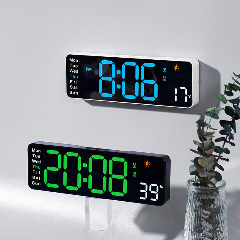 Digital radio alarm clock with temperature and day of the week display Stornfield