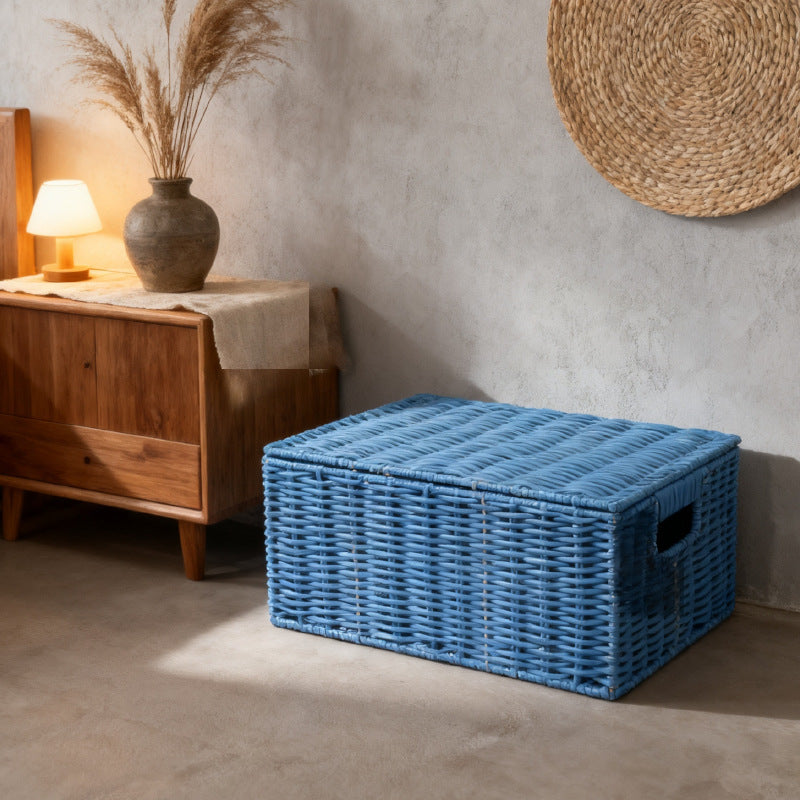Women's storage basket made of woven material with integrated lids Stornfield