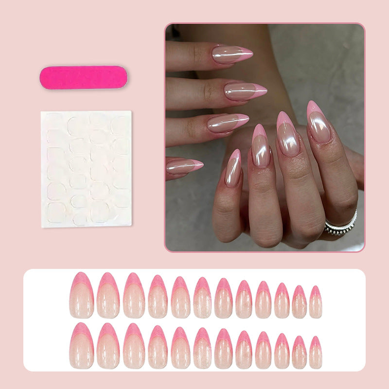 Acrylic nail set with elegant pointed shapes and glossy accents Stornfield