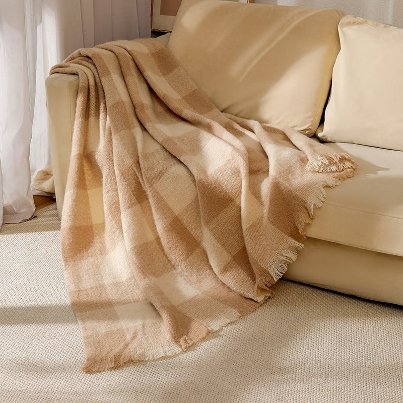 Cozy Checked Throw Blanket