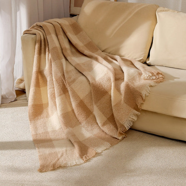 Cozy Checked Throw Blanket