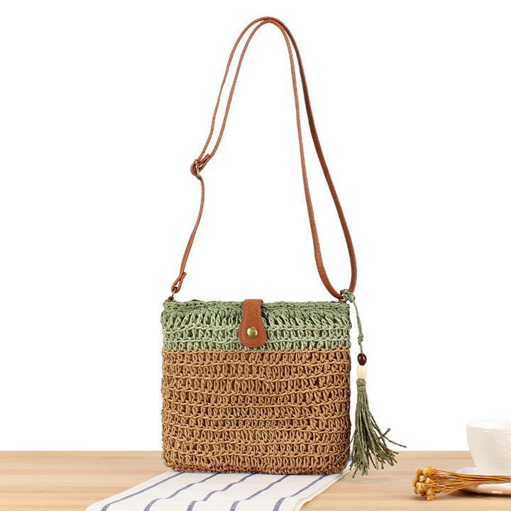 Handmade shoulder bag with tassels and leather accents Stornfield