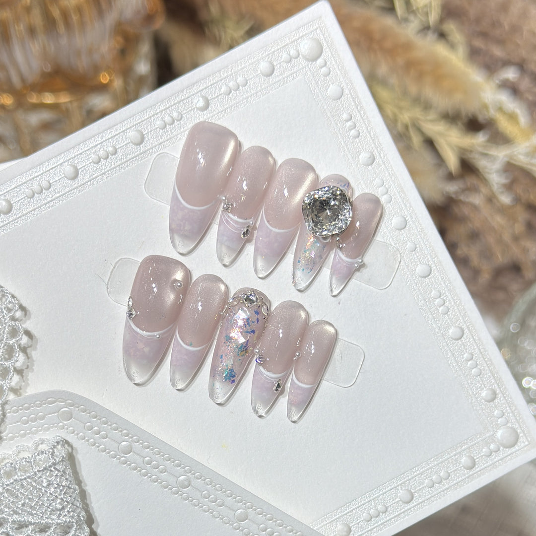 Glamorous Stiletto Press-On Nail Set with Crystal Embellishments Stornfield