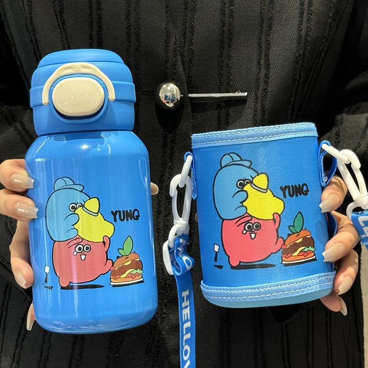 Women's insulated drinking bottle with secure flip-top lid and playful design Stornfield