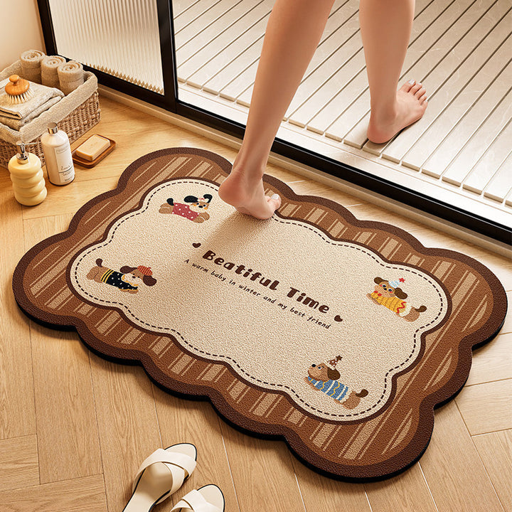 Cartoon-Themed Absorbent Bath Rug