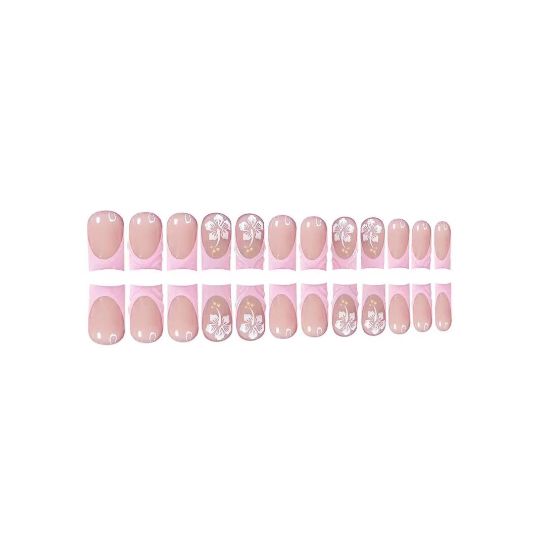 Decorative Floral Acrylic Press-On Nail Extensions Stornfield