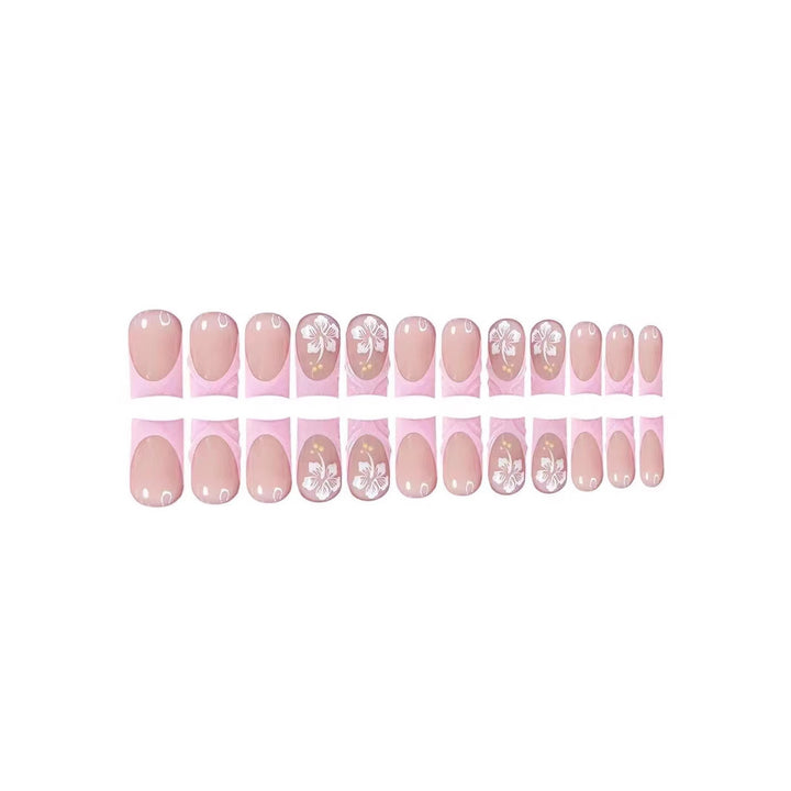 Decorative Floral Acrylic Press-On Nail Extensions Stornfield