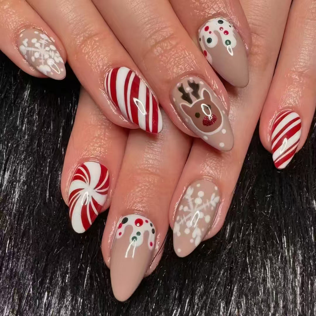 Festive Holiday-Themed Press-On Nail Art Set Stornfield 1790636735