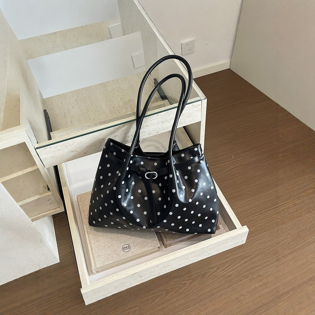 Polka Dot Structured Handbag
